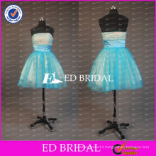 ED Bridal Charming Strapless Ball Gown Tulle Short Prom Dresses With Ribbon Sash 2017